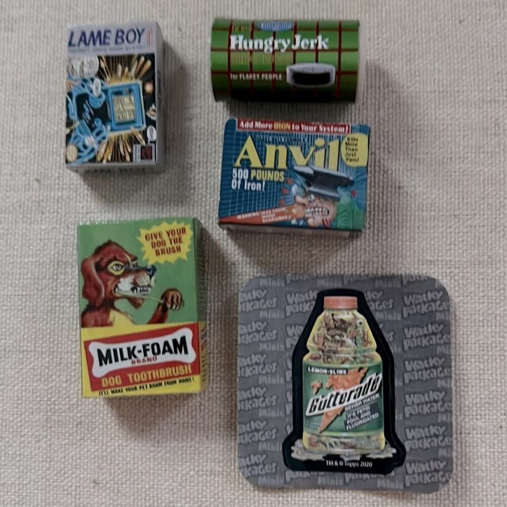 Wacky Packages miniatures set of 4 plus sticker NWOT